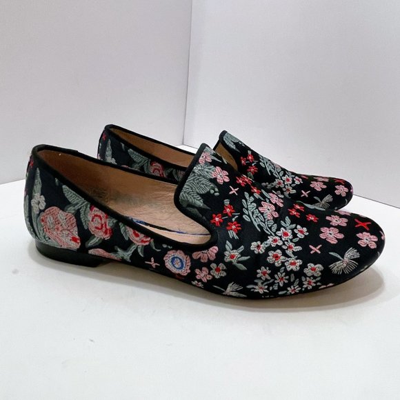 Vince Camuto Lindgren Navy Blue Floral Tapestry Slip On Loafers Size: 9 1/2M - Picture 1 of 9